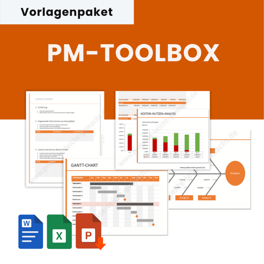 Projektmanagement-Vorlagen im Paket