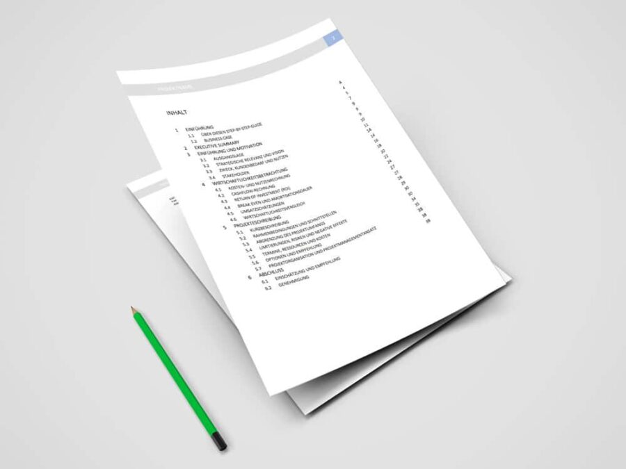 Business Case erstellen - Vorlage