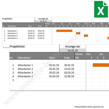 Excel-Vorlage Abwesenheitsplan (Monate)