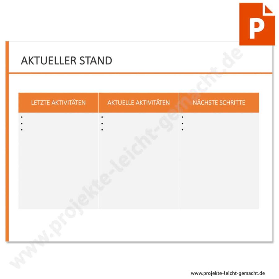 PowerPoint-Vorlage Aktueller Projektstand