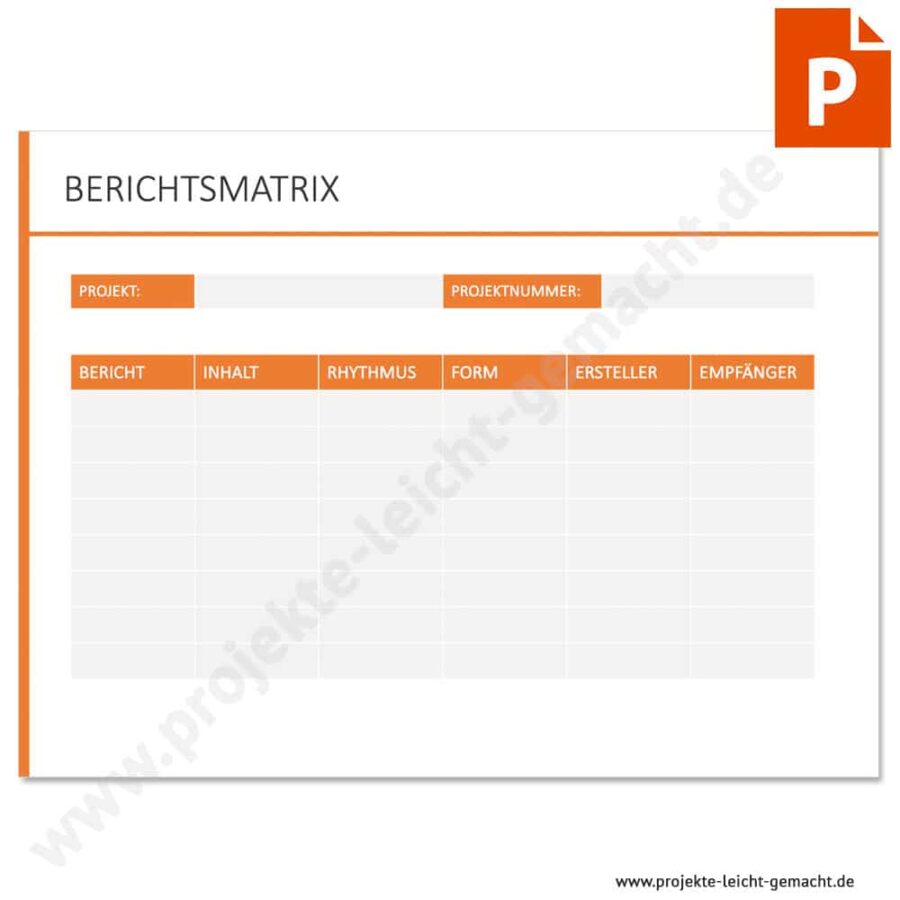 PowerPoint-Vorlage Berichtsmatrix