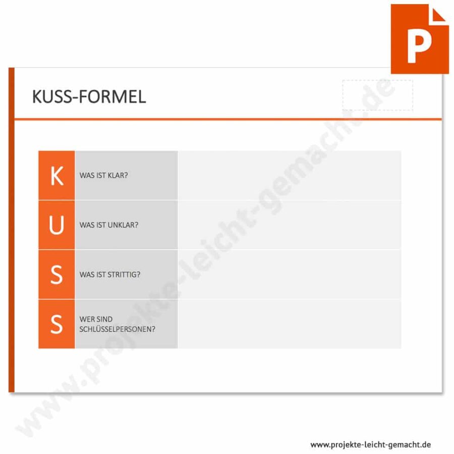 PowerPoint-Vorlage KUSS-Formel