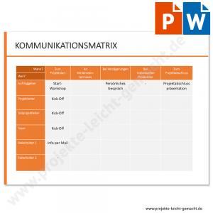 PowerPoint- und Word-Vorlage Kommunikationsmatrix