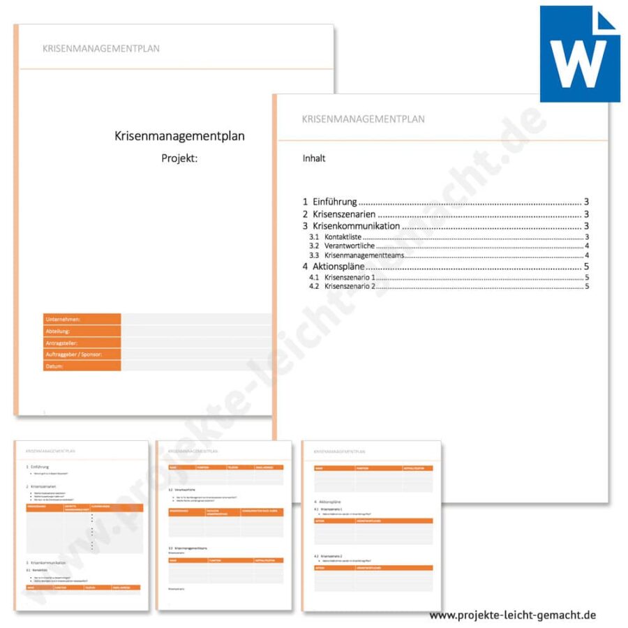 Word-Vorlage Krisenmanagementplan