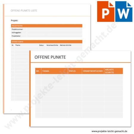 PowerPoint- und Word-Vorlage Offene-Punkte-Liste