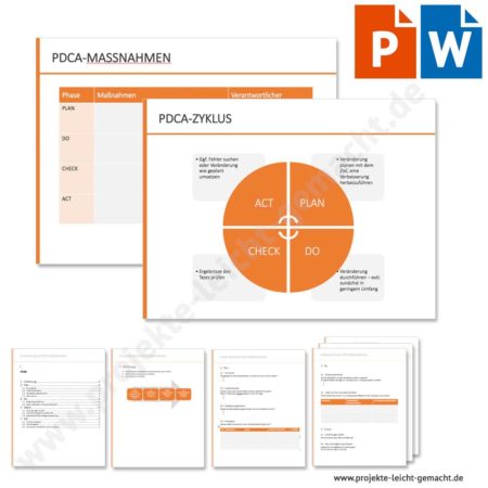 PowerPoint- und Word-Vorlage PDCA-Zyklus