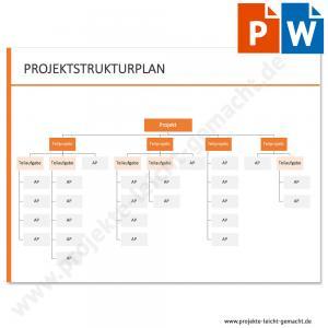 PowerPoint- und Word-Vorlage Projektstrukturplan Baumstruktur