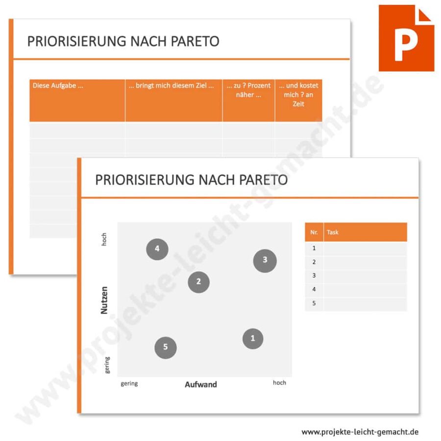 PowerPoint-Vorlage Pareto-Prinzip