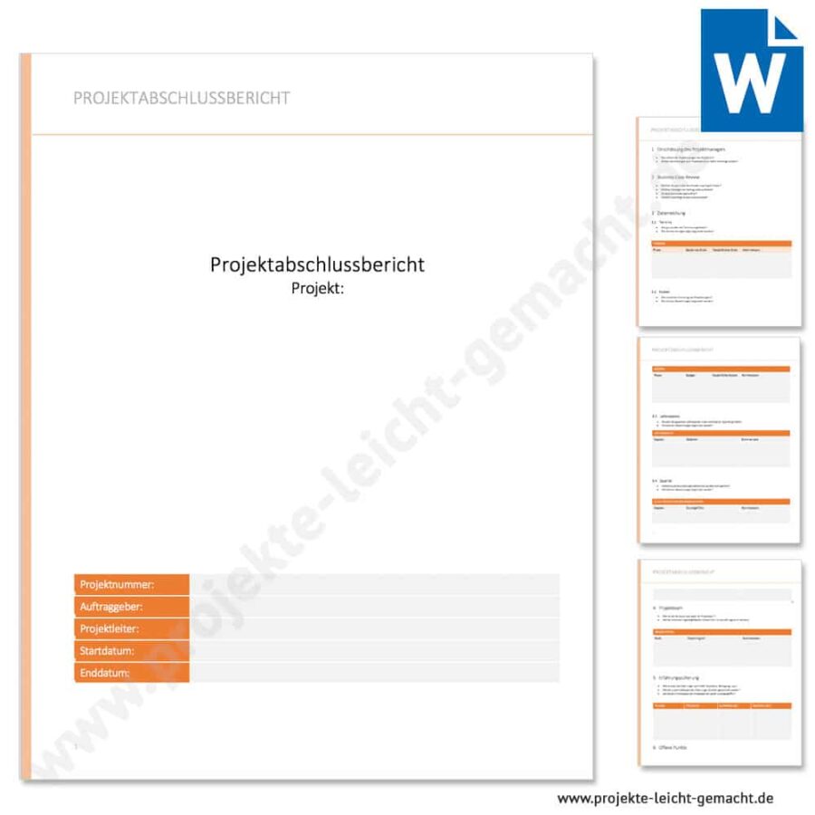 Word-Vorlage Projektabschlussbericht