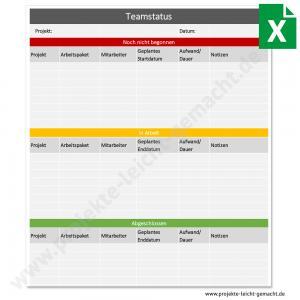 Excel-Vorlage Teamstatus