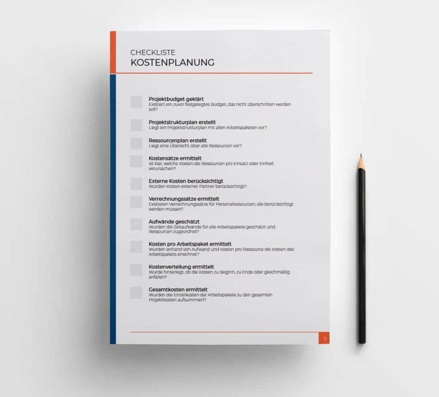 Checkliste Kostenplanung im Projektmanagement