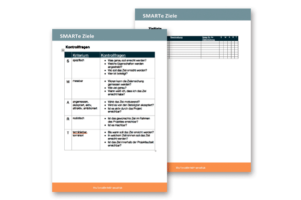 Kostenlose Vorlage Checkliste SMARTe Ziele