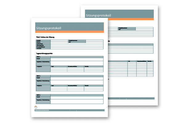 Kostenlose Vorlage Sitzungsprotokolle