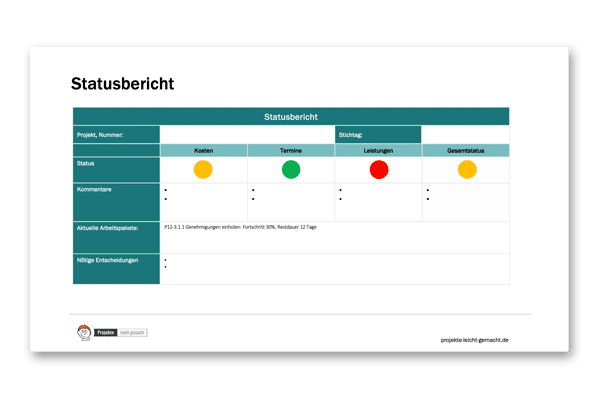 Vorlage Statusbericht