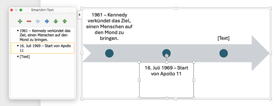 Zeitstrahl in PowerPoint: SmartArt erstellen