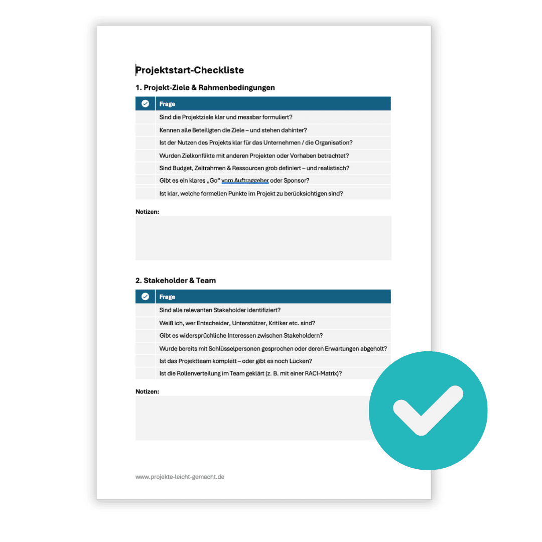 Checkliste Projektstart